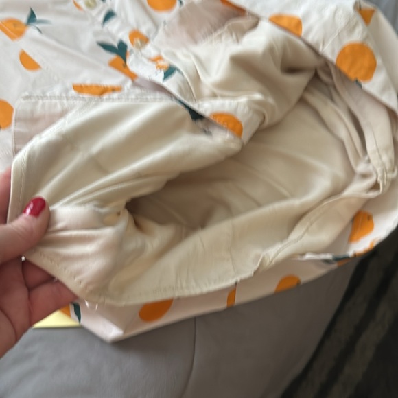 NWT Anthropology  for Maeve  XLP Maeve Cream and Orange Midi Dress has pockets - Picture 6 of 8